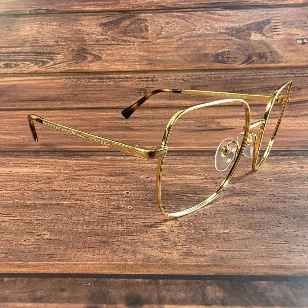 Vogue Women's Gold Frame Eyeglasses 53-17 135mm‎ Square Metal FRAMES ONLY